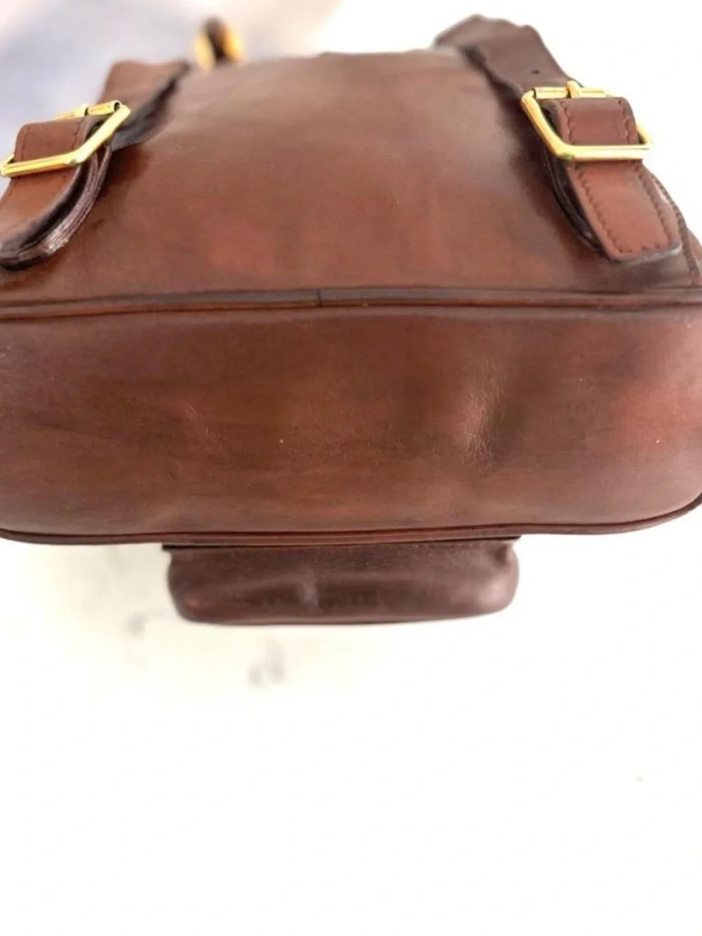 Gucci Cognac/Brown Leather Bamboo Mini Backpack